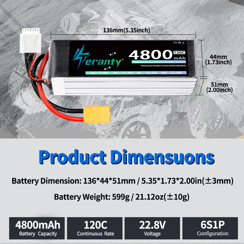 TERANTY 6S 4800mAh Lipo Batter - Drone Battery Plate recension och pris