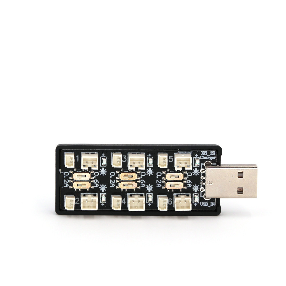 6CH USB 1S LiPo/LiHv 3.7V/4.2V - Drone Battery Connector recension och pris