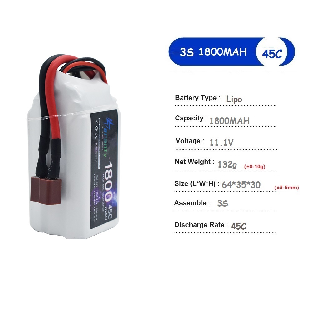 11.1V LiPo Battery 3S 1500mah  - Drone Battery Connector recension och pris